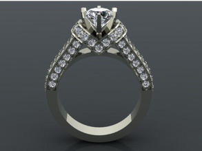rond le centre de split tige bijoux peg les diamants l'engagement la mode anneaux 3d print model - Mito3D