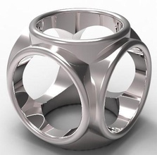 round cube mens ring jewelry men fashion modern rings 3d print model - Mito3D