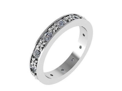 rond Couper diamant bande 1337 bague or paver bijoux argent fabrication mode conception engagement gemme imprimable sterling bracelet cubain boucle d'oreille Collier pendentif anneaux 3d print model - Mito3D