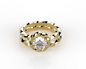 round cut engagement ring wedding band jewelry diamonds jewellery custom printable readytosetting fashion bespoke bespokejewellery rings 3d print model - Mito3D