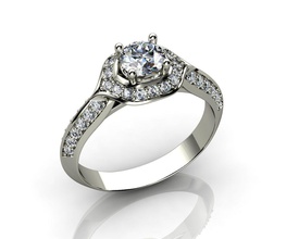 corte redondo solitario anillo de compromiso diamantes la joyería oro moda el diamante plata los anillos 3d print model - Mito3D