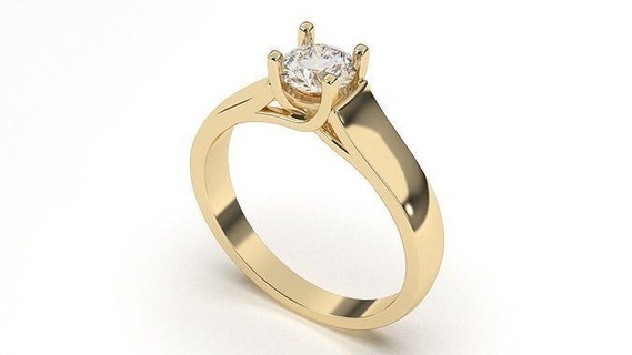 runden Diamant Engagement Ring Schmuck Silber druckbar Hochzeit Juwel Gold Sterling Platin 3d Modell Diamanten Ringe einzigartig 3d print model - Mito3D