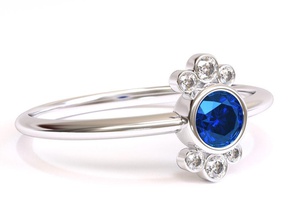 rotonda anello di diamanti lunetta impostazione a forma fiore cluster gioielli oro fidanzamento gemma argento brillante diamante gioiello bianco orecchino lucente lusso anelli diamant brillant 3d print model - Mito3D