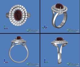 rotonda anello di diamanti gioielli giro diamante oro gioiello anelli 3d print model - Mito3D