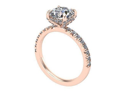 runden Diamant Rose Solitär golden Silber Schmuck Ring Ringe 3d print model - Mito3D