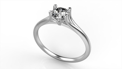 les diamants ronds bague de fiançailles bijoux le diamant l'engagement l'anneau or anneaux 3d print model - Mito3D