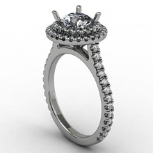 rodada dupla halo anel de noivado jóias printable ouro diamante brilhantes o engajamento moda beleza gem luxo casamento da forma a anéis 3d print model - Mito3D
