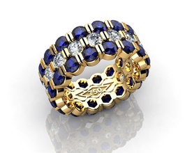 ronda de los anillos compromiso la joyería oro el diamante moda anillo gem plata 3d print model - Mito3D
