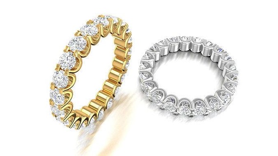 rond éternité bande mariage engagement bijoux bague pendentif Collier or luxe argent imprimable diamant sceau sculpture engagem précieux anneaux 3d print model - Mito3D