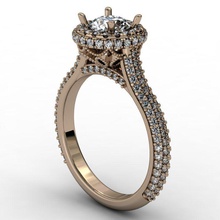 Runde halo fashion Verlobungsring Schmuck ring gold diamond bedruckbar ist engagement genial Diamant-ring Mode-Schönheit Ringe 3d print model - Mito3D