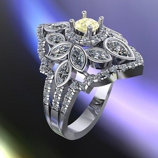 redondo aureola anillo joyería joya platino plata brillante diamante Moda oro quilate compromiso precioso libra esterlina anillos colgante pendiente 3d print model - Mito3D