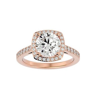 rond Halo solitaire mariage engagement bague 360 vue bijoux bande femme or diamant anneaux femmes imprimable 3d print model - Mito3D