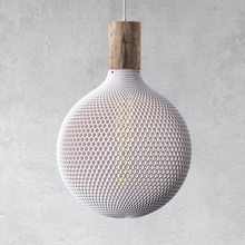rodada do favo de mel abajur sombra lâmpada luz iluminação a casa móveis arquitetura o design moderno minimalista 3d print model - Mito3D