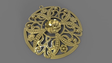 rodada ornamento pingente jóias 3d imprimir ouro de prata haverjutyun pingentes 3d print model - Mito3D
