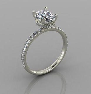 runden Ring Schmuck Ringe Gold druckbar Silber Diamant Juwel Mode Engagement Schönheit 3d print model - Mito3D