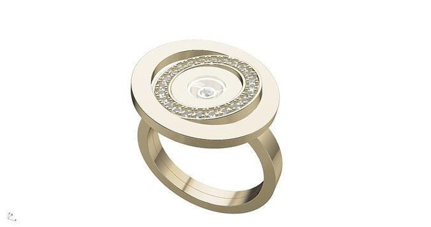 giro squillare gioielleria argento diamante gemma matrice rinoceronte acciaio gioiello nozze Fidanzamento anelli 3d print model - Mito3D