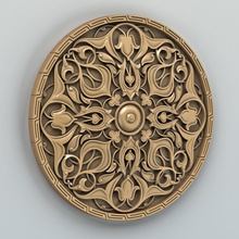 tour de la rosette 010 bijoux en arabe bas-relief, il pendentif classique cnc décoration intagli3d médaillon ornement ronde l'oriental pendentifs 3d print model - Mito3D