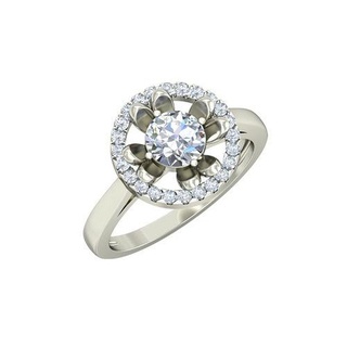 redondo conformado plata anillo diamantes 2 brillante canalla diseño detalle diamante compromiso joya oro joyería platino imprimible anillos Boda pentante 3d print model - Mito3D
