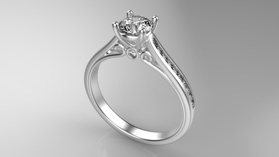 Runde Schulter-set diamond engagement ring alle Größe Schmuck gem engagem gold Ringe 3d print model - Mito3D