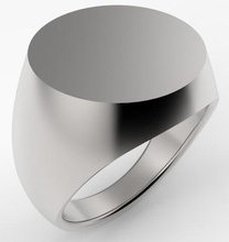 Runde Spitze Siegelring Schmuck ring Ringe signet flach plain 3d print model - Mito3D