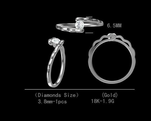 round twist curve diamond rings jcd cocktail trendyrings twinrings ersonalised charms initials realistic ca cad modelings jewelllery interior art models 3d model design jewelry 3D print model - Mito3D