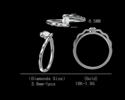 redondo giro curva diamante anillos jcd cóctel tendencias gemelos personalizado encantos iniciales realista canalla modelado joyeria interior Arte modelos 3d modelo diseño joyería joya 3d print model - Mito3D