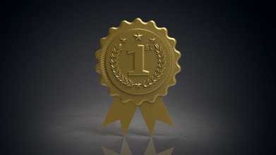 arrotondato premio distintivi 1st 2nd 3rd decorativo medaglia oro attrezzature ghirlanda accorn alloro vincente distintivo nastro arte segni loghi 3d print model - Mito3D