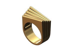 gerundet bar helical muster aussage ring signet hochzeit mode schmuck druckbar gold silber sterling luxus zubehör modern klassisch minimalistisch wendel ringe 3d print model - Mito3D