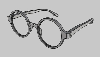 rounded glasses sunglasses fashion glassess armature italian 3d print model - Mito3D