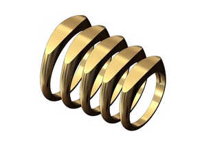 arrotondato ovale sigillo squillare gioielleria stampabile oro argento sterlina anello menring moda lusso moderno minimalista semplice dichiarazione cupola convesso anelli 3d print model - Mito3D