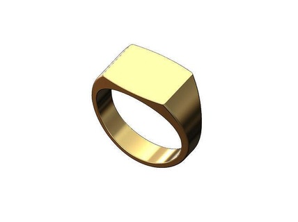 rounded rectangular signet ring us sizes 5to11 engravable jewelry printable gold silver engraving initals wedding anniversary stacker stackable gents fashion 3d model rings 3d print model - Mito3D