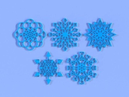 rounded snowflakes snow abstract pattern decoration tree christmas stereolithography snowflake element ice ornament winter creative toy house decor geometry 3d print model - Mito3D