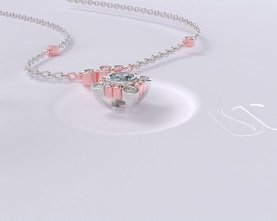 arrotondato collana gioielleria catena stampabile splendente luccicare gemma oro diamante squillare lusso regalo brillante collane 3d print model - Mito3D