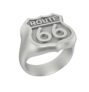 route 66 ring route66 jewelry symbol gold silver 3dprintable printable road design fashion art eua rings 3d print model - Mito3D