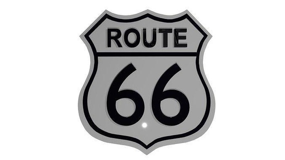 route sixty six sign road 66 symbol highway art signs logos 3d print model - Mito3D