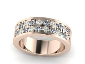 row diamond ring 242 jewelry luxury gem shining fashion carat gold printable brilliant brillant precious engagement marriage beauty jewel treasure silver rings 3d print model - Mito3D