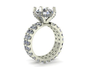 kürek çekmek elmas yüzük 77 takı altın gümüş yazdırılabilir mücevher düğün nişan beyaz sterlin kolye parlak moda 3d print model - Mito3D