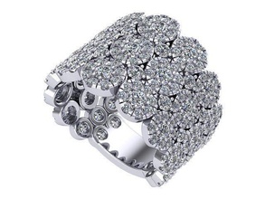 riga diamante squillare d'oro argento gioielleria anelli 3d print model - Mito3D