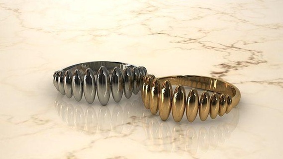 Reihe Ring Schmuck Gold druckbar Juwel Armband Halskette Anhänger Ohrringe Diamant Rubin Saphir Citrin Smaragd Weißes Roségold Silber Matrix Ringe 3d print model - Mito3D