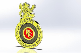 royal challengers bangalore ipl rcb cricket fan logo flag games toys 3d print model - Mito3D