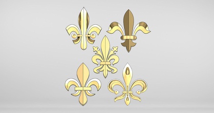 royal lis fleur lys bijoux argent motif imprimable pendentif or bracelet collier bague mode beauté 3d print model - Mito3D