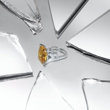 royal ring cristal reflexão gem anel o brilho real printable diamantes citrin de casamento engajamento jóia jóias diamante anéis 3d print model - Mito3D