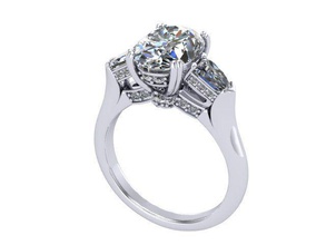 royal ring diamond golden Silber Schmuck Ringe 3d print model - Mito3D