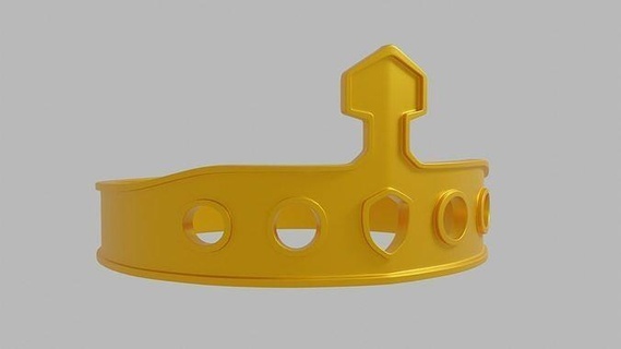 royalty crown art design retro gold 3dprintable 3dmodel jewelry 3d print model - Mito3D