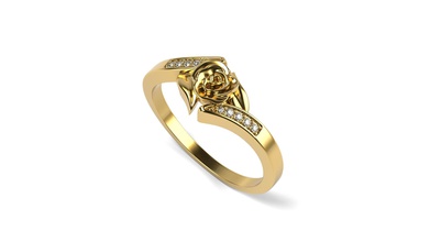 rosado compromiso anillo oro joyería joya imprimible enganchar diamante boda flor moda belleza rosa anillos 3d print model - Mito3D