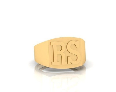 rs lettera signori squillare design Immagine diamante oro cad 3dmodel gioielleria anello dal elegante matrice rhino3d namering anelli 3d print model - Mito3D