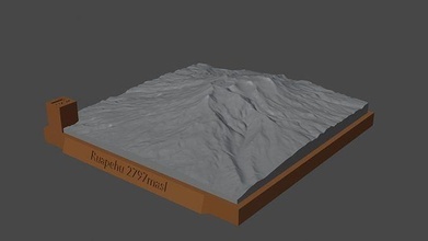 Ruapehu Berg Landschaft Vulkan Terrain Umgebung Natur Photogrammetrie Elevation Wissenschaft 3d print model - Mito3D