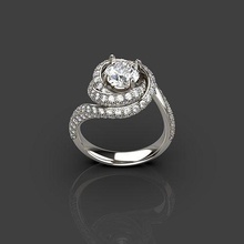 ruban diamant bague trinité bijoux imprimable mode gemme platine brillant beauté vêtements ancien élégance moderne précieux célèbre anneaux spirale 3d print model - Mito3D