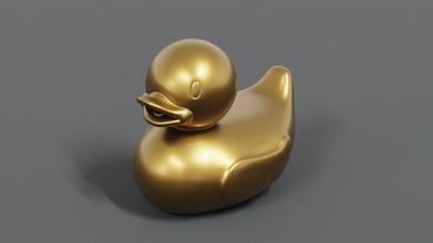 rubber duck sculpture art decor print toy figurine animal gold printable deco games toys blender cycles plastic 3d print model - Mito3D