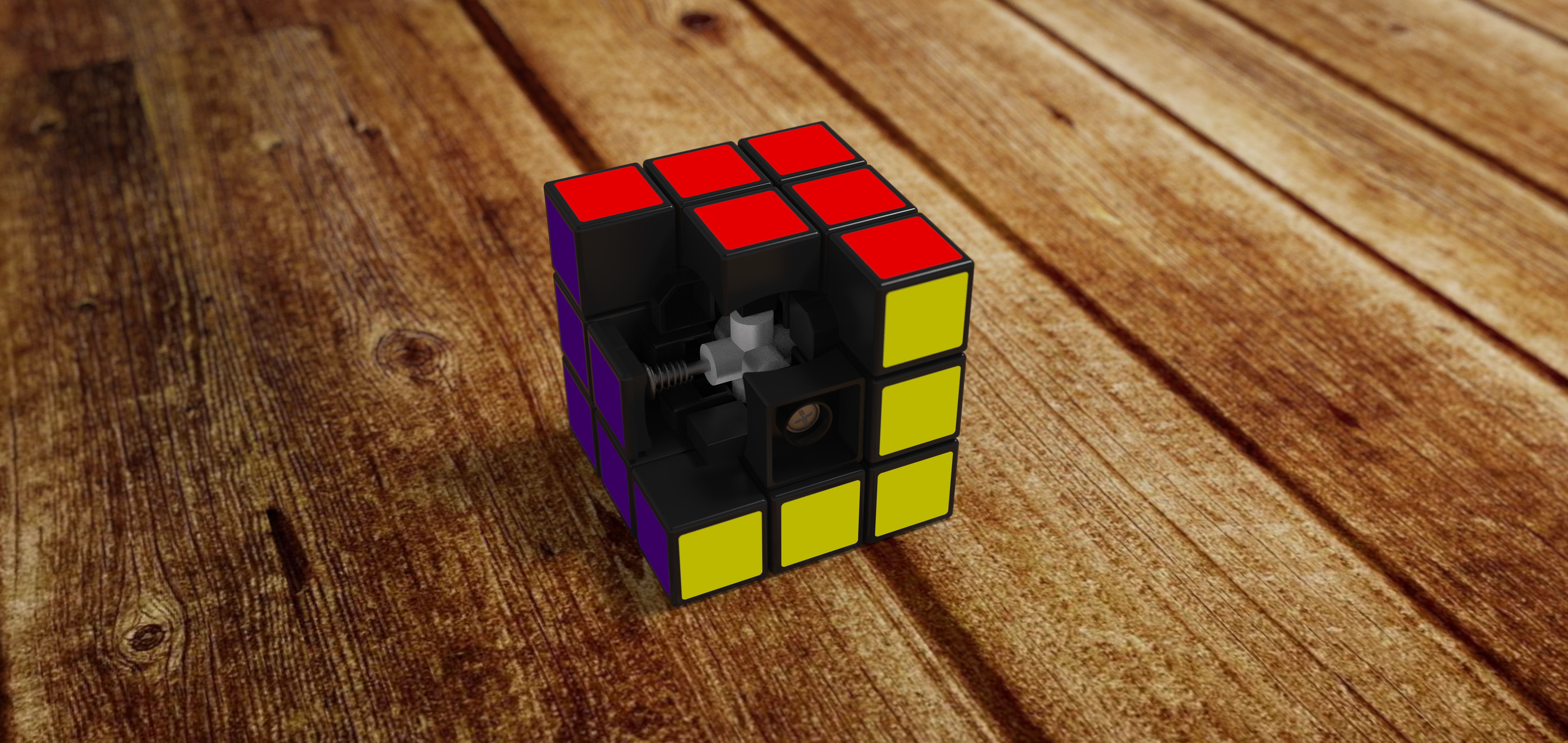 rubik s cubo 68566 fotorrealista 3d impresión modelo rompecabezas solido imprimible disparo llave juegos juguetes 3D print model - Mito3D